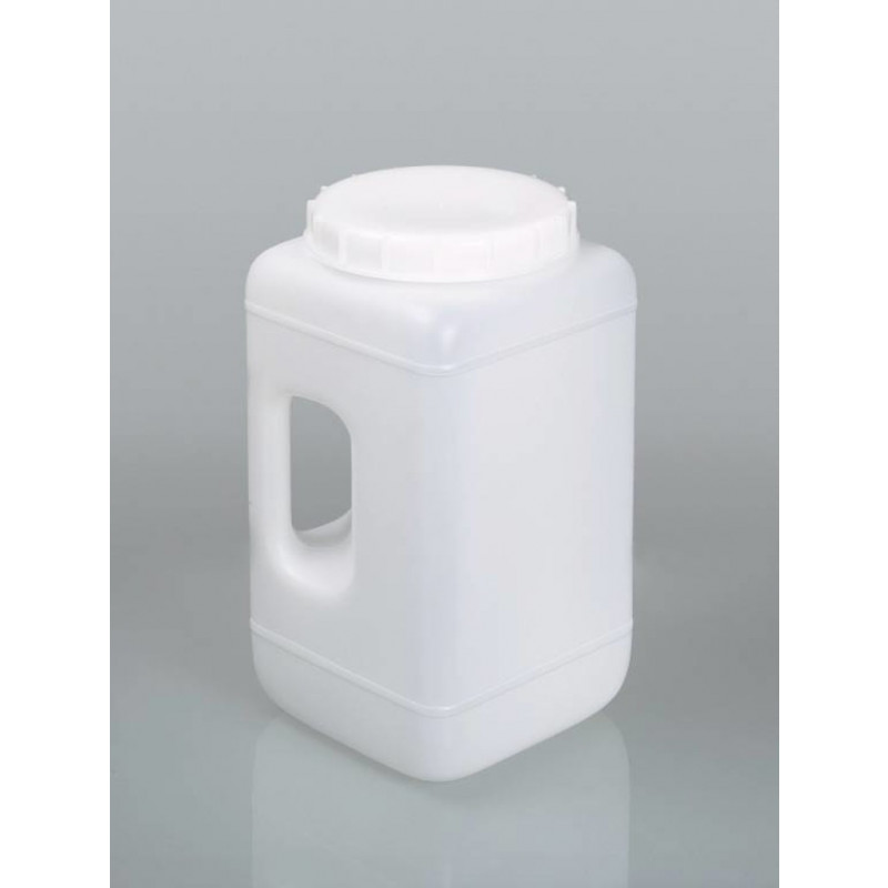 FLACON PEHD L.O. AVEC POIGNEE ET BOUCHON PEBD ETANCHE - 4,4L