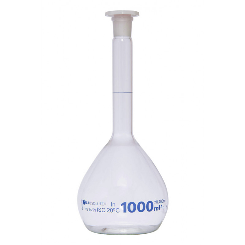 FIOLE JAUGEE VERRE CLAIR CL.A BOUCHON EN PE CN24/29 1L