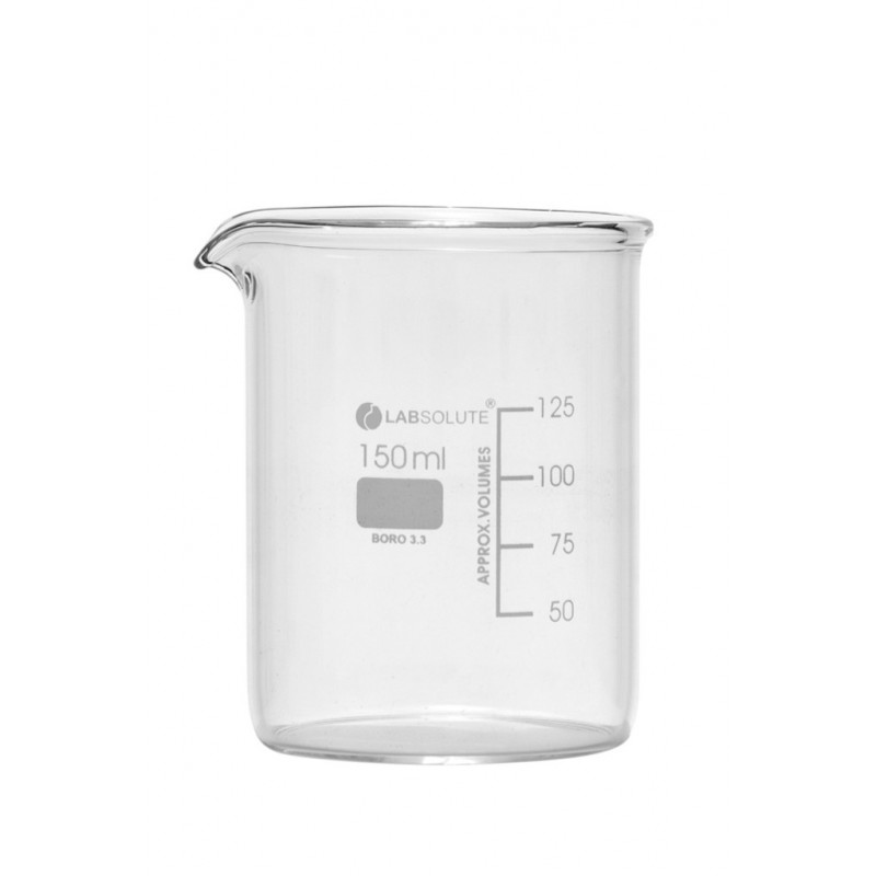 BECHER A BEC FORME BASSE VERRE BOROSILICATE GRADUE 150ML X10