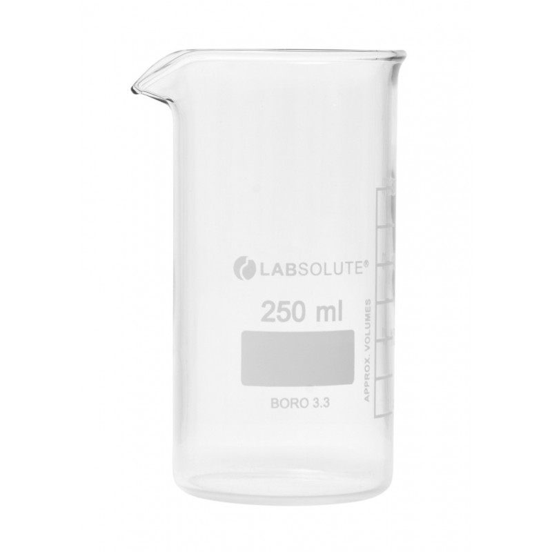 BECHER A BEC FORME HAUTE VERRE BOROSILICATE GRADUE 250ML X10