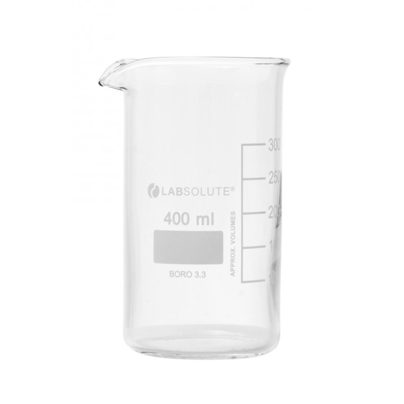 BECHER A BEC FORME HAUTE VERRE BOROSILICATE GRADUE 400ML X10