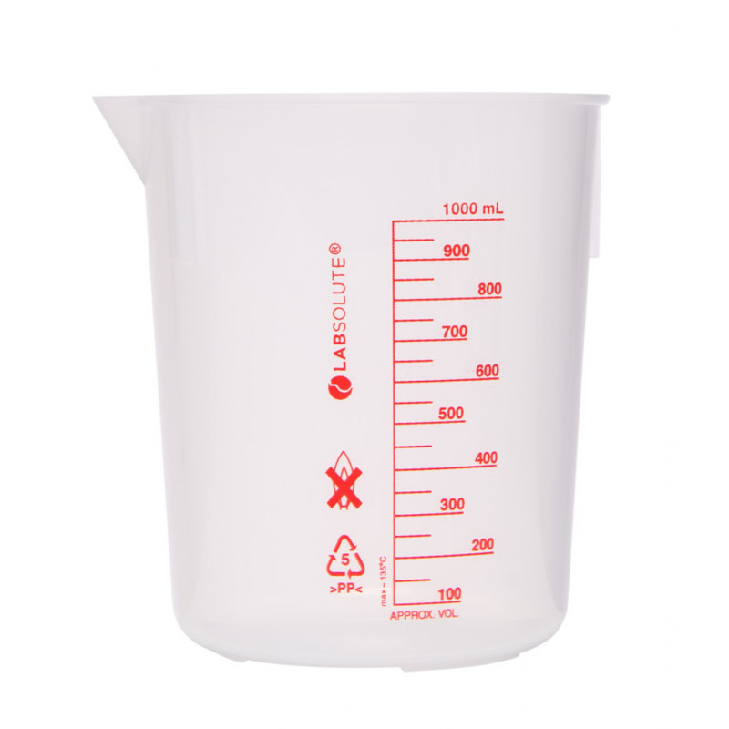 BECHER A BEC GRADUE ROUGE PP FORME BASSE 1L