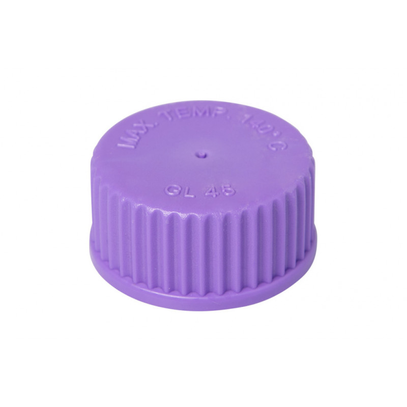 BOUCHON A VIS GL45 EN PP VIOLET AVEC JOINT A LEVRE