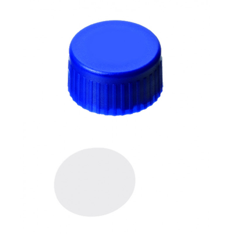 BOUCHON A VIS PP BLEU PLEIN DN9 PTFE VIERGE - X100