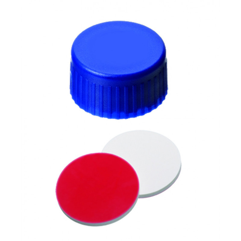 BOUCHON A VIS PP BLEU PLEIN DN9 SILICONE/PTFE - X100