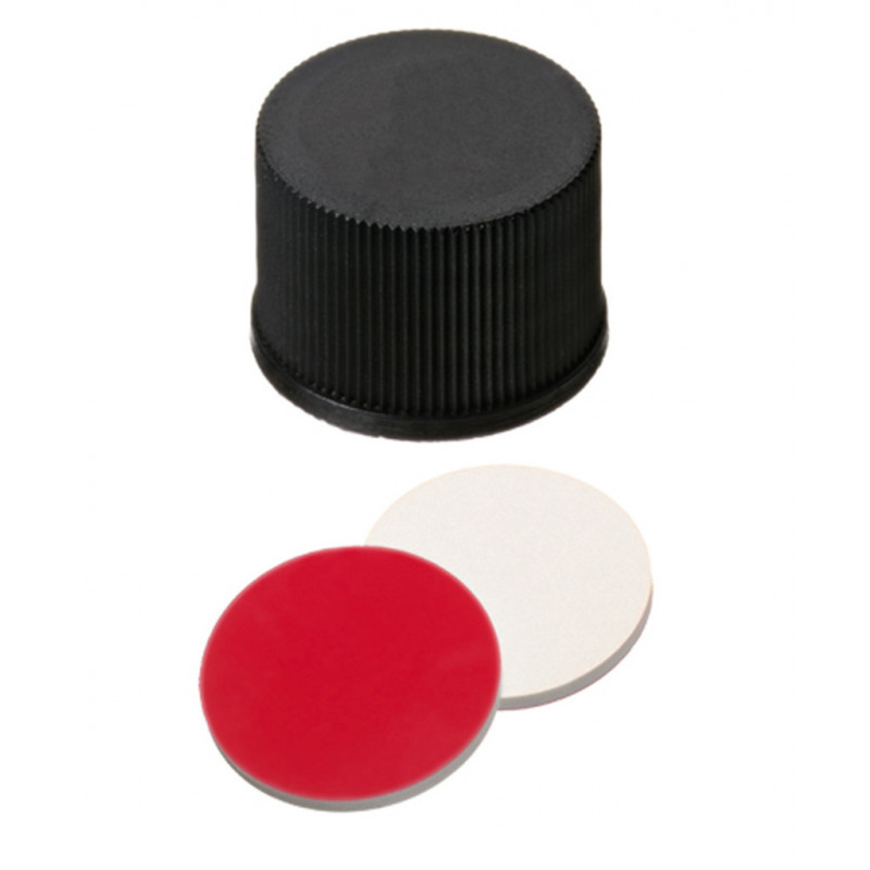 BOUCHON A VIS PP NOIR PLEIN DN15 SILICONE/PTFE - X1000