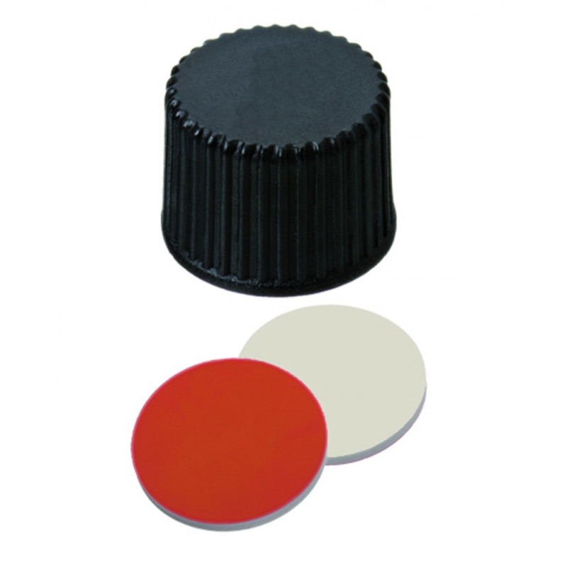 BOUCHON A VIS PP NOIR PLEIN DN8 CAOUTCHOUC/PTFE - X100