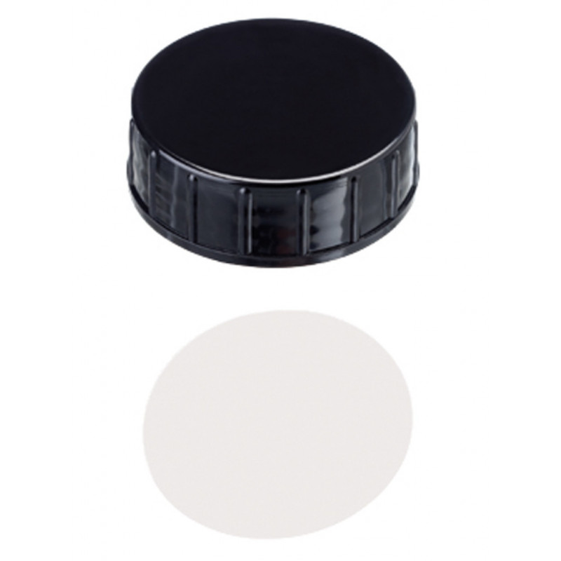 BOUCHON A VIS PP NOIR PLEIN DN40 SEPTA PTFE VIERGE - X100
