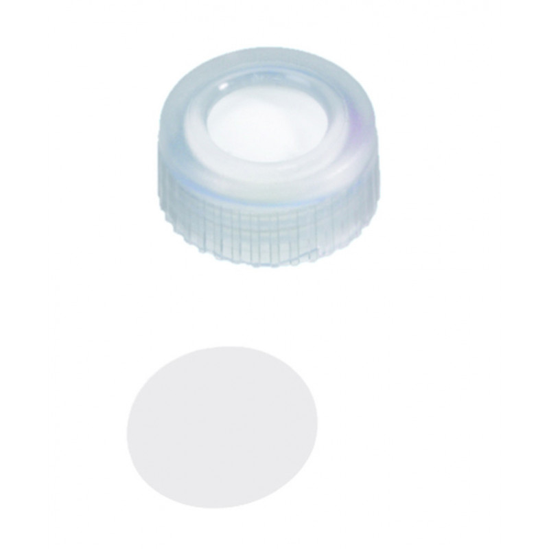 BOUCHON A VIS PP TRANSP.1 TROU DN9 PTFE VIERGE - PACK DE 100