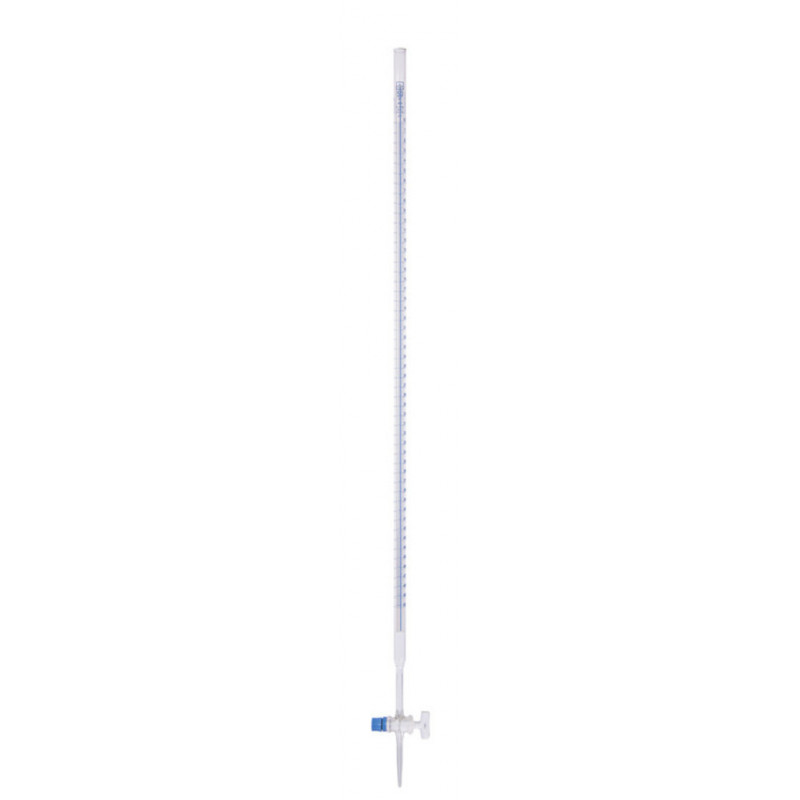 BURETTE EN VERRE CL.AS ROBINET DROIT CLE PTFE 50ML EN 0,1ML