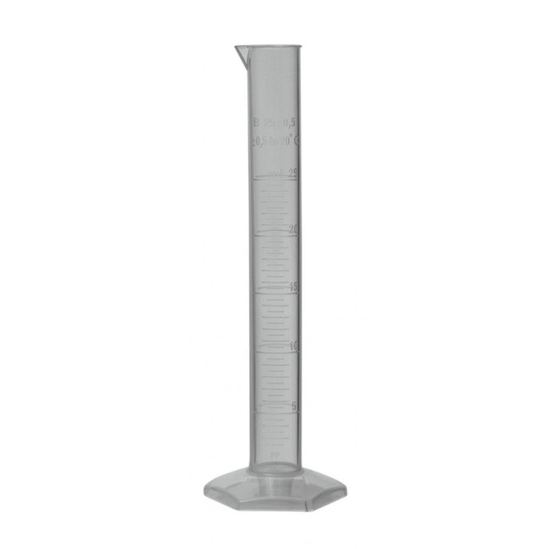 EPROUVETTE GRADUEE FORME HAUTE EN PP CL.B 25ML
