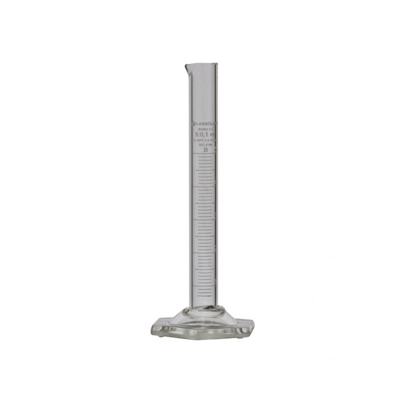 EPROUVETTE GRADUEE FORME HAUTE EN VERRE BORO. CL.B 5ML