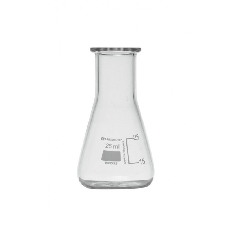 FIOLE CONIQUE A COL ETROIT GRADUEE CAP.25ML - PACK DE 10