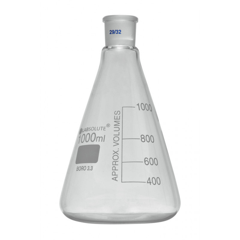 FIOLE CONIQUE VERRE GRADUE COL RODE 29/32 CAP.1L