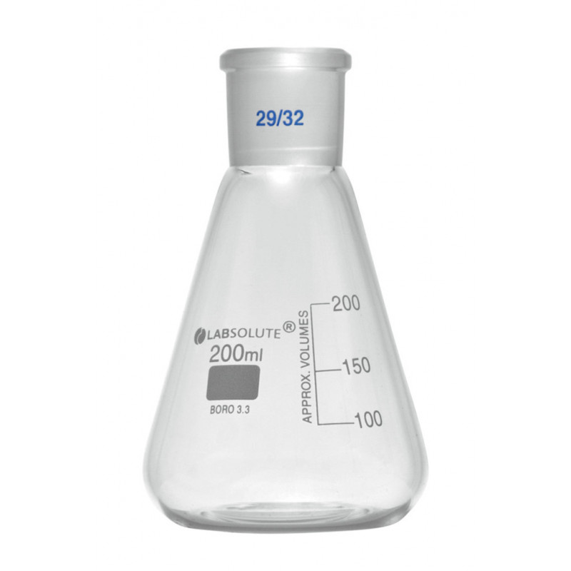 FIOLE CONIQUE VERRE GRADUE COL RODE 29/32 CAP.200ML