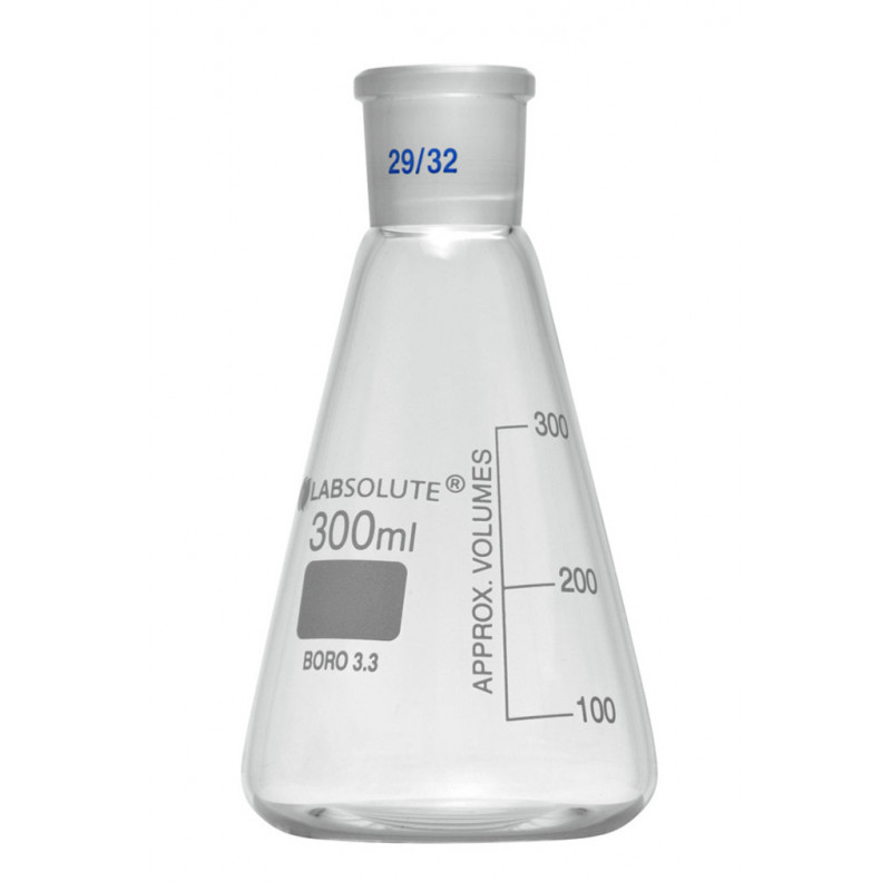 FIOLE CONIQUE VERRE GRADUE COL RODE 29/32 CAP.300ML