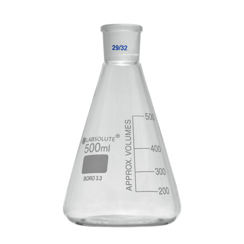 FIOLE CONIQUE VERRE GRADUE COL RODE 29/32 CAP.500ML