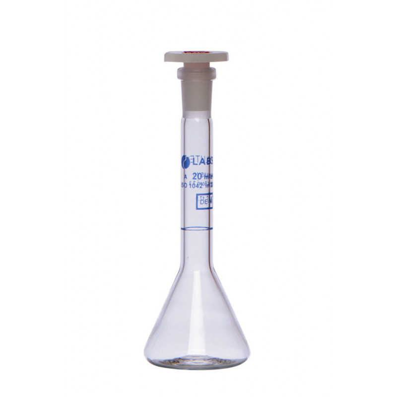 FIOLE JAUGEE TRAPEZOIDALE 20ML BOUCHON PE CN10/19