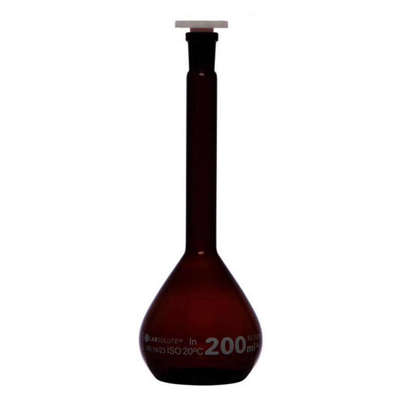 FIOLE JAUGEE VERRE BRUN CL.A BOUCHON PE CN14/23 200ML - X2