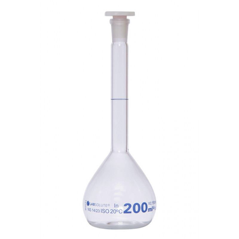 FIOLE JAUGEE VERRE CLAIR CL.A BOUCHON EN PE CN14/23 200ML