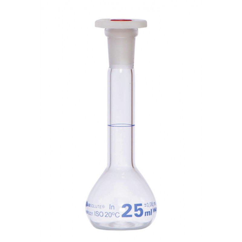 FIOLE JAUGEE VERRE CLAIR CL.A BOUCHON EN PE CN12/21 25ML