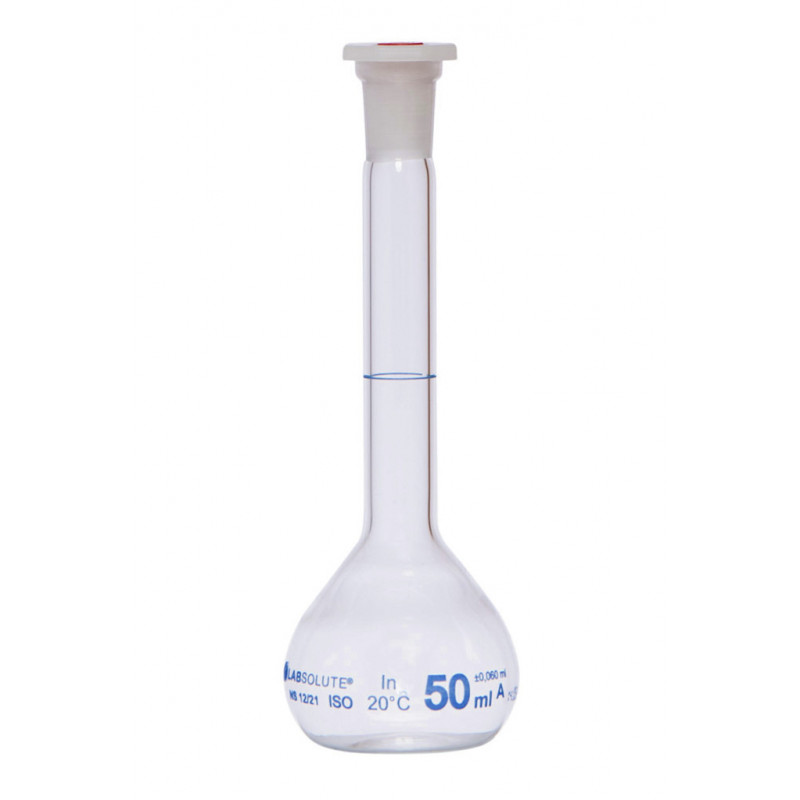 FIOLE JAUGEE VERRE CLAIR CL.A BOUCHON EN PE CN12/21 50ML