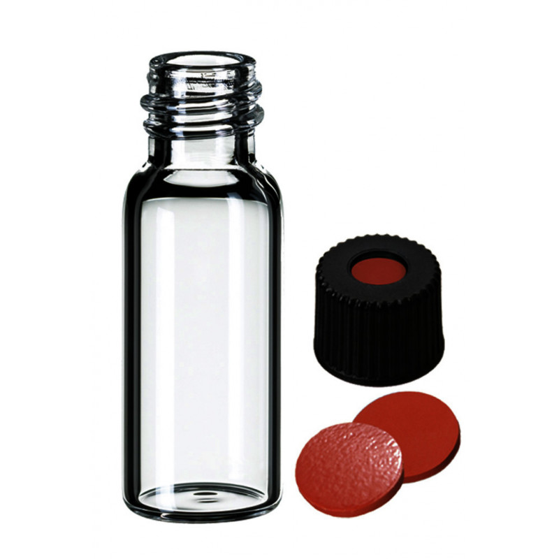 FLACON A VIS CLAIR DN8 + BOUCHON 1 TROU 1,5ML - X100