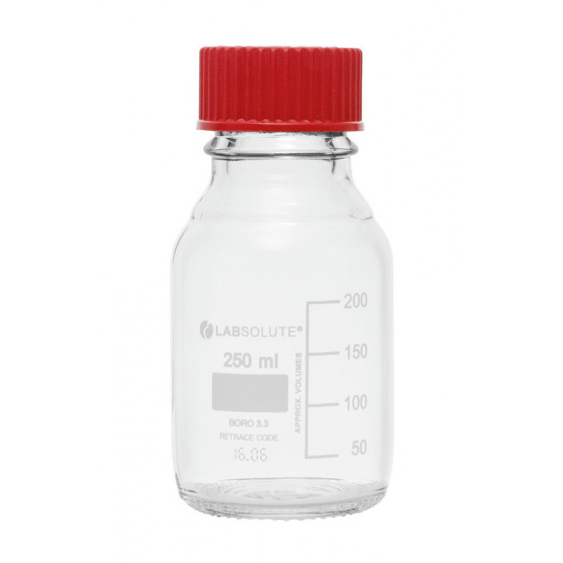FLACON VERRE CLAIR GL45 BOUCH/ BAGUE PBT + JOINT 500ML X10
