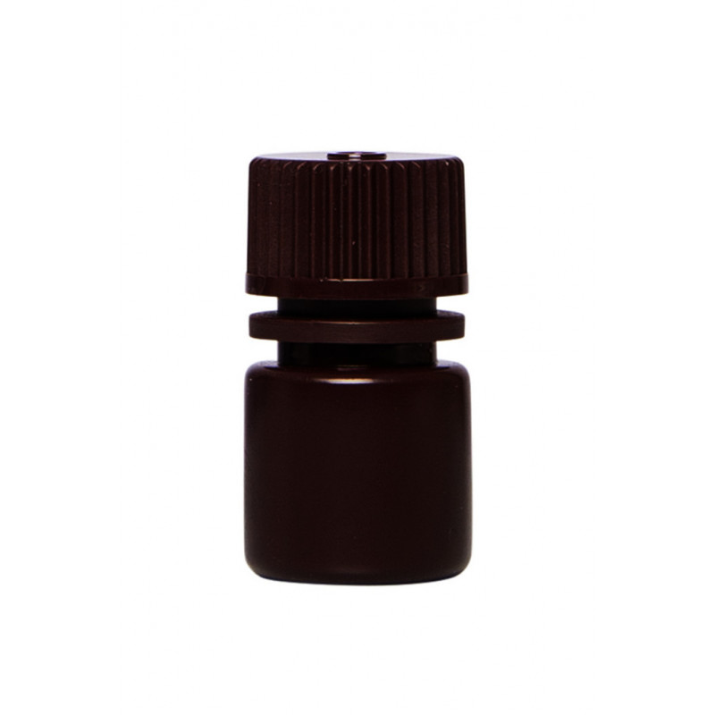 FLACON PLASTIQUE ROND COL ETROIT HDPE BRUN 8ML -X12