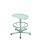 TABOURET  V-KORR BLANC, INOX, PATINS, REPOSE PIEDS