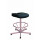 TABOURET ERGONOMIQUE VINYLE NOIR ACIER, PATINS, REPOSE PIEDS