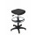 TABOURET POLYURETHANE NOIR, ACIER PATINS, REPOSE PIEDS