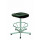 TABOURET ERGONOMIQUE POLYURETHANE NOIR, ACIER, PATINS, REPOSE PIEDS