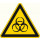 PICTOGRAMME RISQUES BIOLOGIQUES EN PP (NOIR SUR JAUNE) 100X87MM
