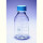 FLACON CLAIR 100ML VERRE PYREX AVEC BOUCHON A VIS BLEU GL45 - X10