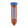 TUBE A CENTRIFUGER FOND CONIQUE PP AMBRE 50ML BOUCHON BLEU-PACK 20X25