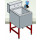 BLOC CUVE FACULTE L=500 P=750 CUVE DE 50X60X38 PIED METAL