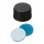 BOUCHON A VIS PP NOIR PLEIN DN18 SILICONE/PTFE - X1000