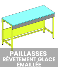 Paillasse revêtements glace émaillée