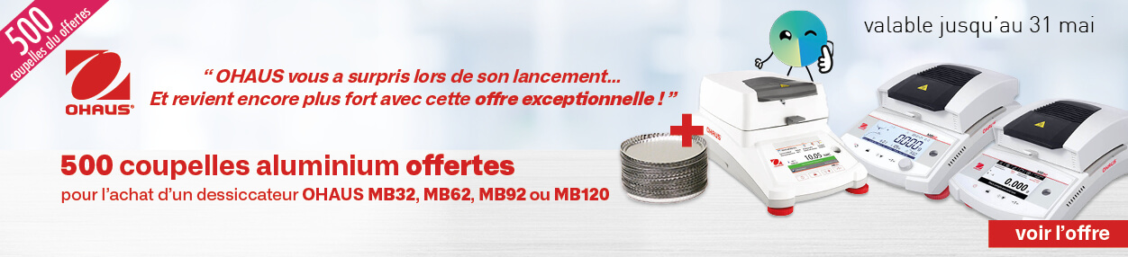 Ohaus dessiccateurs coupelles alu