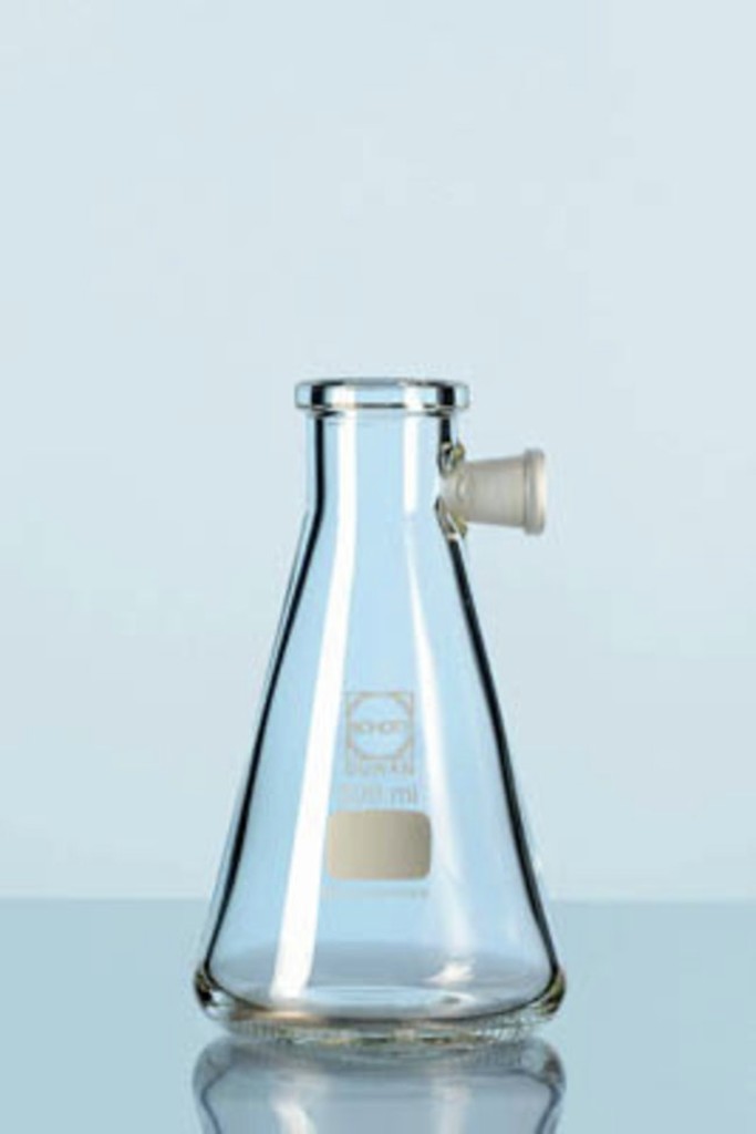 [237599] FIOLE A VIDE FORME ERLEN AVEC TUBULURE 500ML PAR 10 - DURAN