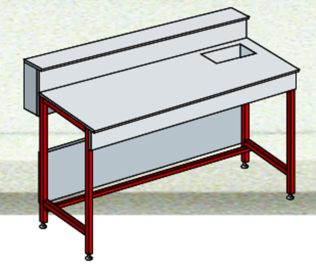 [253118] PAILLASSE HUMIDE AVEC DOSSERET L=1200 PROF750 MM GLACE EMAIL