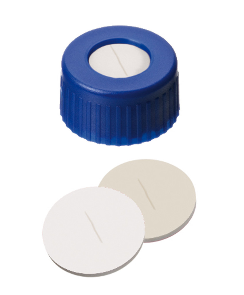 BOUCHON A VIS PP BLEU 1 TROU DN9 SILICONE/PTFE - X100