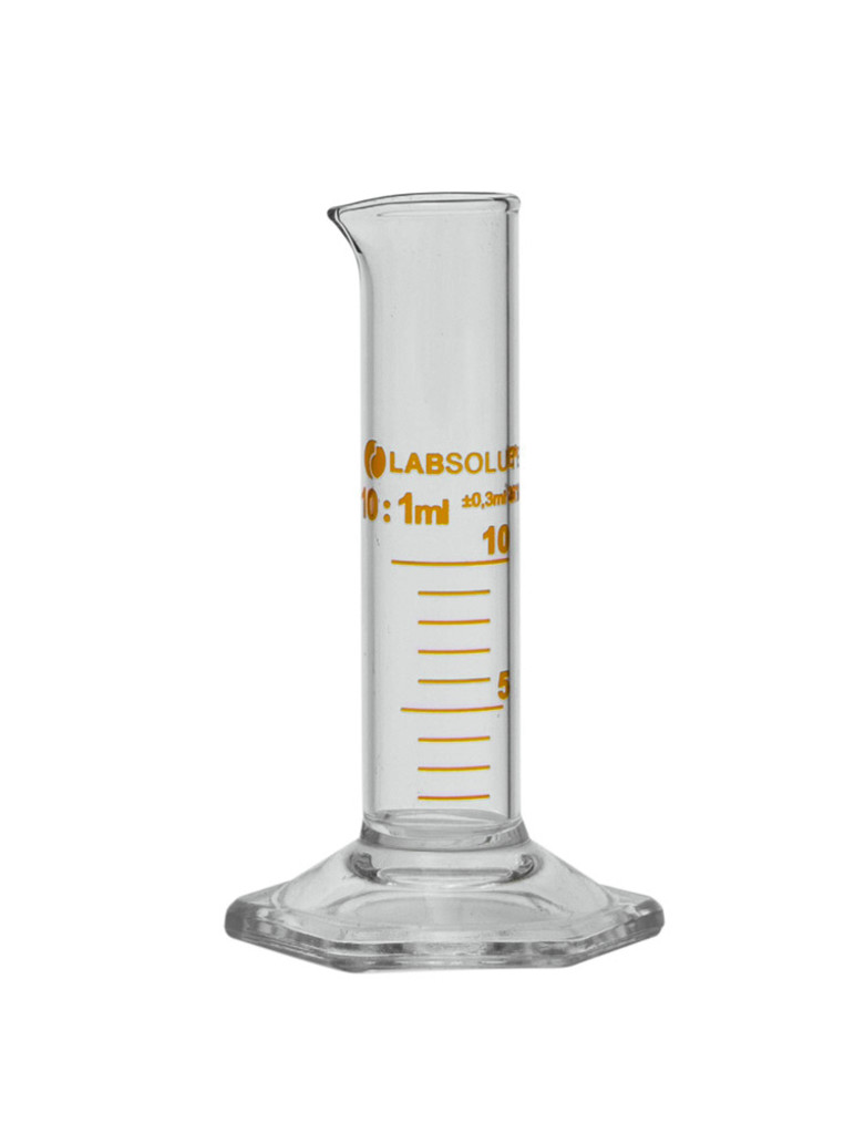 [259808] EPROUVETTE GRADUEE BRUN FORME BASSE EN VERRE BORO. CL.B 10ML