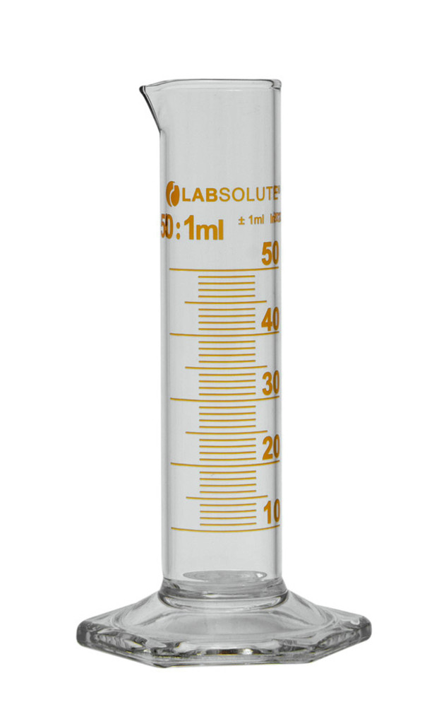 [259814] EPROUVETTE GRADUEE BRUN FORME BASSE EN VERRE BORO.CL.B 50ML