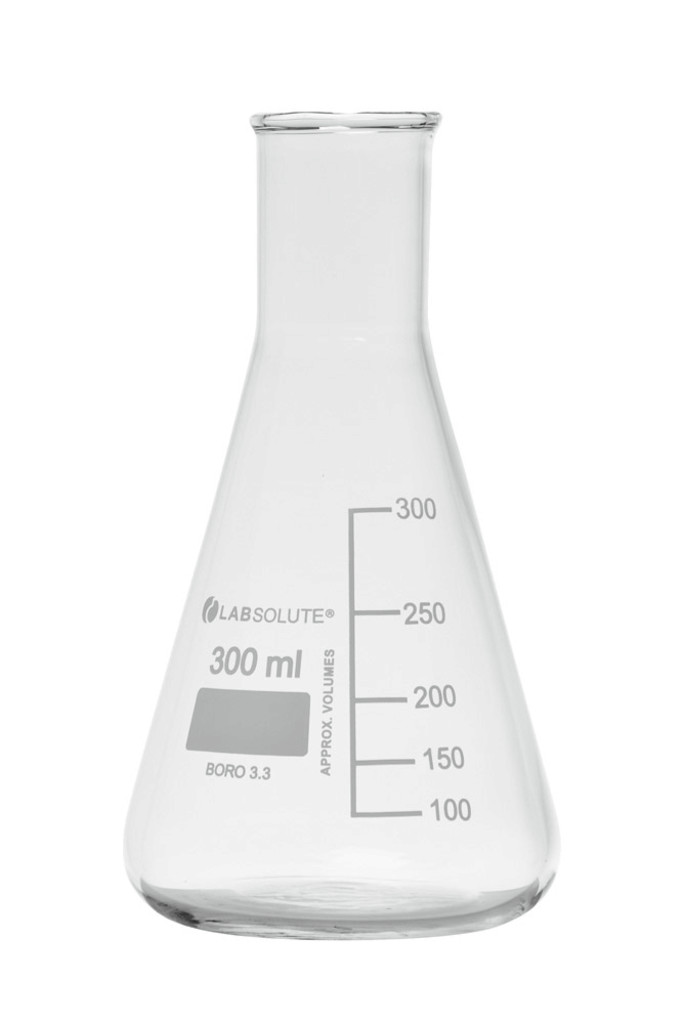[260219] FIOLE CONIQUE A COL ETROIT GRADUEE CAP.300ML - PACK DE 10