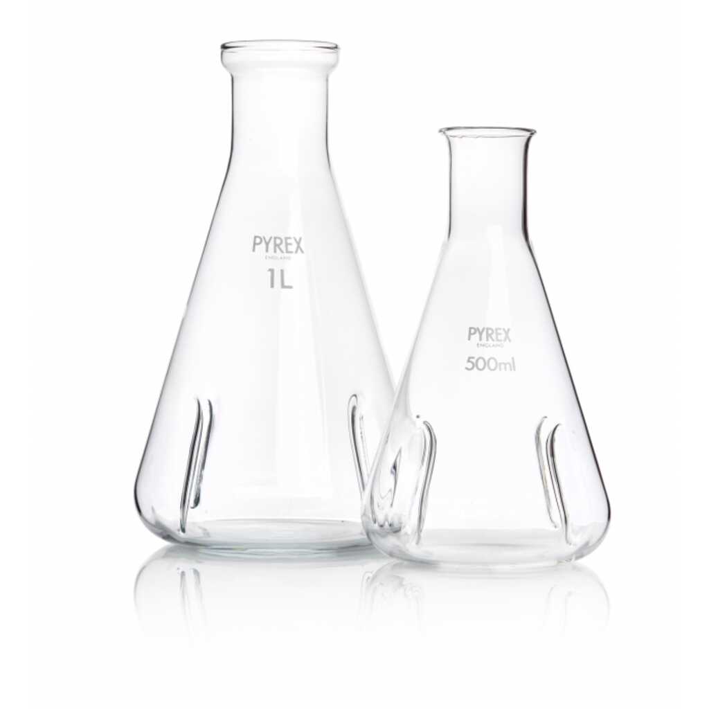 FIOLES ERLENMEYER PYREX AVEC DEFLECTEURS 250 ML - PACK X5