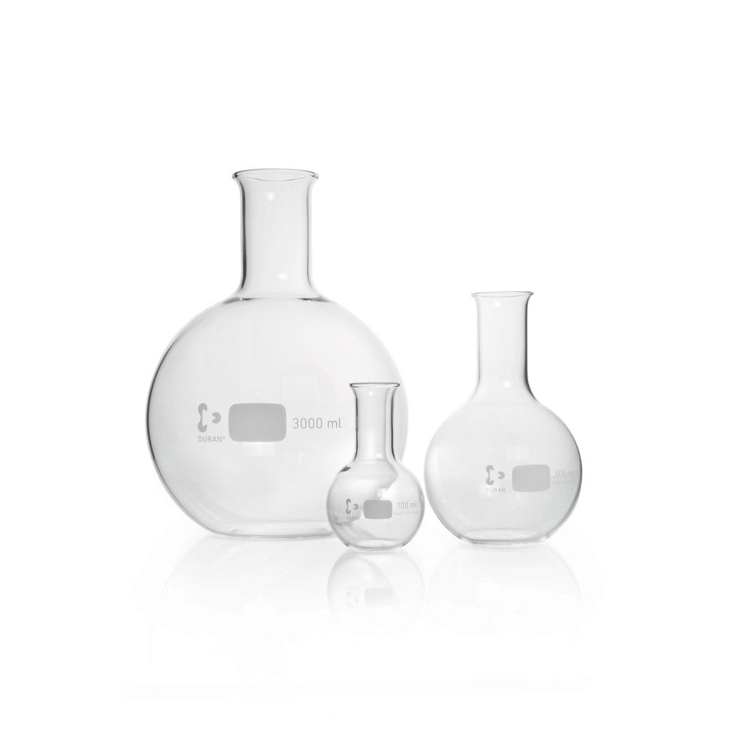 [217553] BALLON FOND PLAT COL ETROIT RENFORCE VERRE DURAN 10L